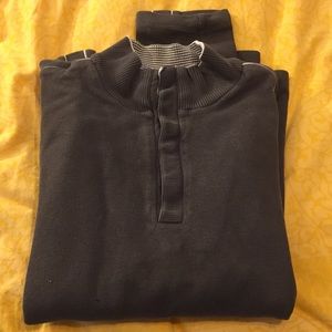 Men’s Boss Cotton Sweater w/ Snap Mock Turtleneck